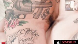 DEVILS SEX CLIP - Huge Hooters Inked Babes Bang Into The Restroom During A Private Party