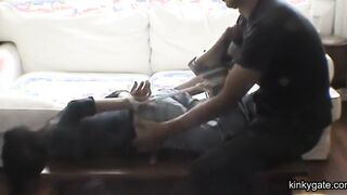 tied Laura punished with feet tickling