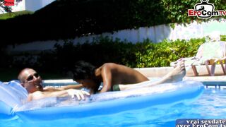 African african Teenagers with natural hooters enjoy the white penis