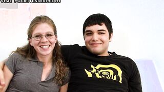 Normal slut with glasses wants her husband to watch how she fucks the BBC