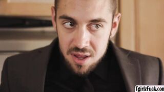 Babe toying guys ass while he fucks ts