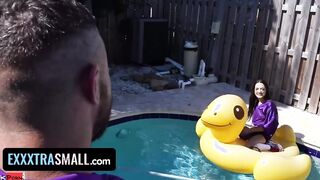 Exxxtra Small - Thin teenagers Yo Disrupts Boyfriend Watching Football Game