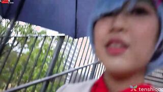Chubby Riho Machida is so cute in her cosplay costume