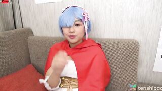 Chubby Riho Machida is so cute in her cosplay costume