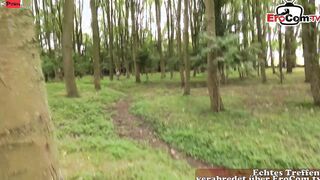 Skinny Red haired teenage sluts plowed with an older man inside the Woods