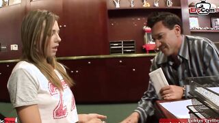 Young slim bimbos with small boobs and her sugar daddy