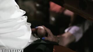 ADULT TIME - Cutie Step-MILFs Fight Over Stepson's Cock At The Dinner Table!
