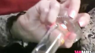Amateur babe Chloe James stuffs her pussy deep with new toy