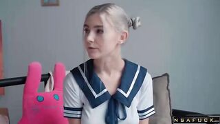 Kawaii Stepsister Gets Creampie and Facial Eva Elfie