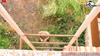 German Emo Cougar fucks outside on vacation