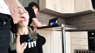 Fucking a cuckold Stepsister to cum on h