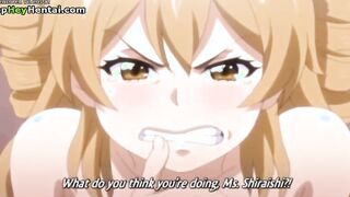 Hentai horny teens with big tits have group sex
