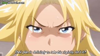 Hentai horny teens with big tits have group sex