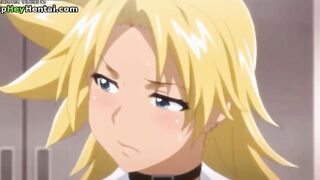 Hentai horny teens with big tits have group sex