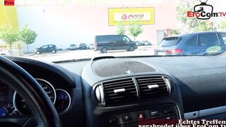 German outside Sex Date with a blonde fitness bimbo