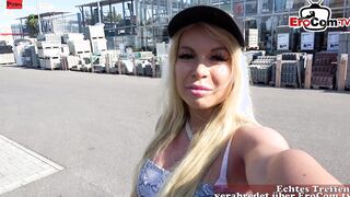 German outside Sex Date with a blonde fitness bimbo