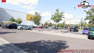 German outside Sex Date with a blonde fitness bimbo