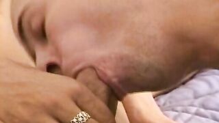 Buddies Andre and Markie get together for a hot oral scene