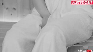 RELAXXXED - Long Hooters 18 Yo Angel Rush Naughty Sauna Sex With A Gigantic Cock - LETSDOEIT