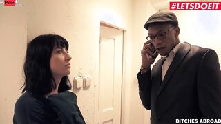 BITCHESABROAD - hot Dark Haired Charlotte Sartre Takes Landlord's Big Black Penis - LETSDOEIT