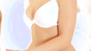 Blue-eyed Goddess Noleta sits patiently and awaits her GF Dido Angel, and is rewarded when
