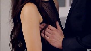 Alex Legend and Valentina Nappi are dressed into their evening best as they lock lips