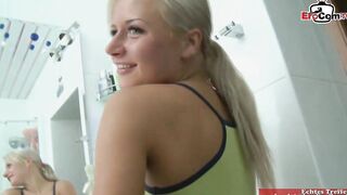 Crazy Hot dirty Hottie blonde chick fucks in the bathroom