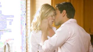 Blonde Cutie Scarlet Red is into the kitchen doing dishes when her man Ryan Driller comes up behind her and