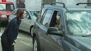 Farrah Fox Fucks A Mechanic While two Bae Chicks See In The Background