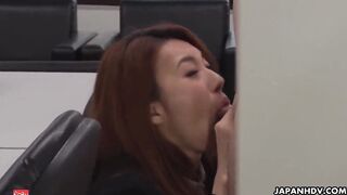 Japanese secretary, Mai Takizawa sucks dick, uncensored