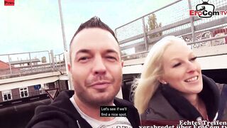 German blonde Skank banged! outside on a sex date