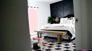 Silvia Saige has just stepped out of the shower and is taking the time to check herself out in the