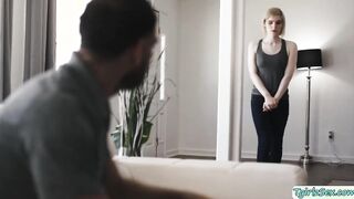 Sexy blonde tbabe sucks stepdads bigcock