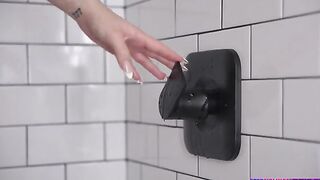 The warm water from a shower getting Aria Valencia nice and lusty. She can't help