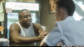 Janitor Des Irez suck Mason Lears big dick at his job
