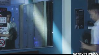 Janitor Des Irez suck Mason Lears big dick at his job