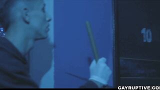 Janitor Des Irez suck Mason Lears big dick at his job