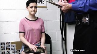 Thief with short hair fucked on office desk
