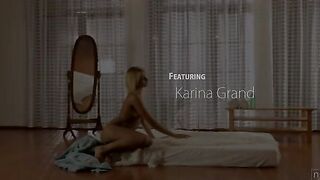 Karina Grand isn't shy about gets naked and lying down on a mattress on the floor so that Denis Reed