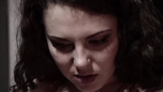 All natural beauty in stockings ass banged before facial