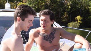 Two extremely hot gay hunks having raw sex on boat!