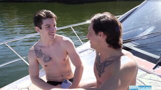 Two extremely hot gay hunks having raw sex on boat!