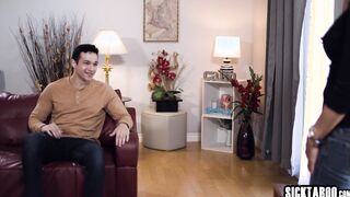Horny stepmom poked behind the curtain