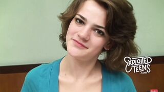 Tall dark haired barely legal stars into her first deep throat scene