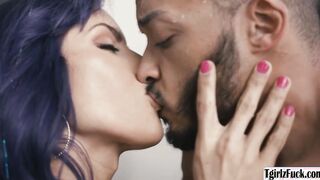 Latina tbabe enjoys interracial anal sex