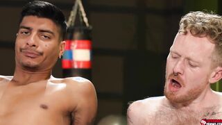 Logan Bell and Apollo Fates sitting on Erics fists