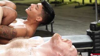 Logan Bell and Apollo Fates sitting on Erics fists