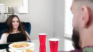 Josie sneakily sucked Peter's cock under the table