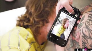 Protective gigantic jugs stepsister Lily Lane helps guy out