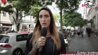 Young Teenage women with huge natural titted pick up during the street casting